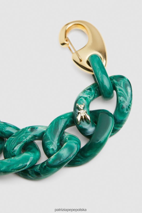 akcesorium Patrizia Pepe marmurkowa zieleń kobiety Bransoletka maxi z zielonego marmuru 866488951