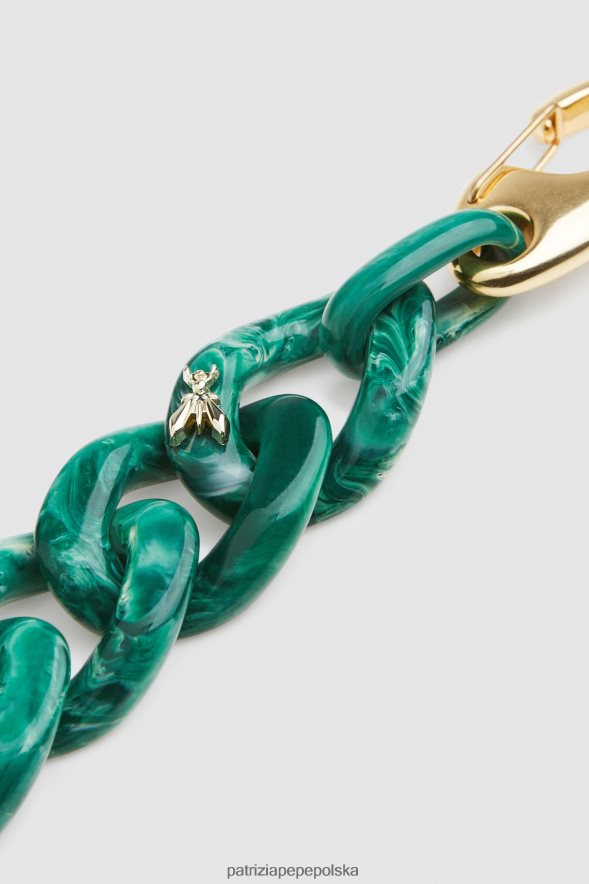 akcesorium Patrizia Pepe marmurkowa zieleń kobiety Bransoletka maxi z zielonego marmuru 866488951