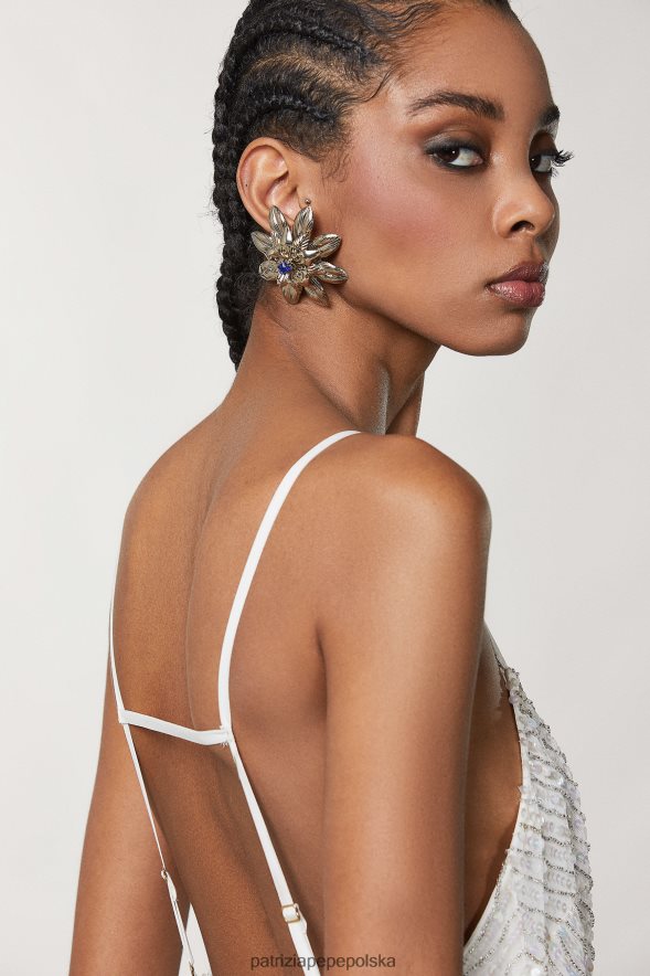 akcesorium Patrizia Pepe palladio i niebieski kryształ kobiety kolczyki z mosiądzu i kryształu 866488905