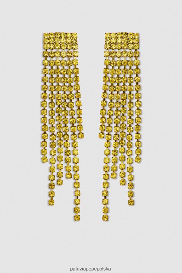 akcesorium Patrizia Pepe słoneczny stras limonkowy kobiety kolczyki z kryształkami 866488915