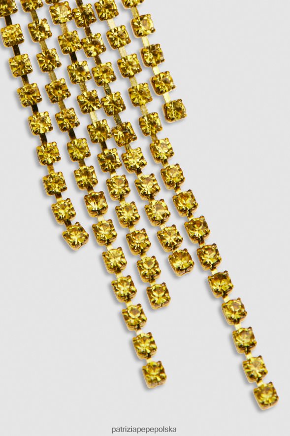 akcesorium Patrizia Pepe słoneczny stras limonkowy kobiety kolczyki z kryształkami 866488915