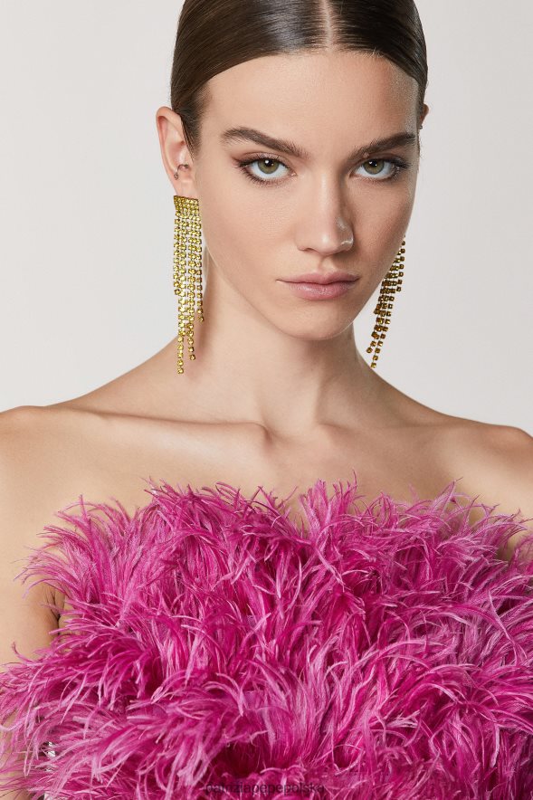 akcesorium Patrizia Pepe słoneczny stras limonkowy kobiety kolczyki z kryształkami 866488915