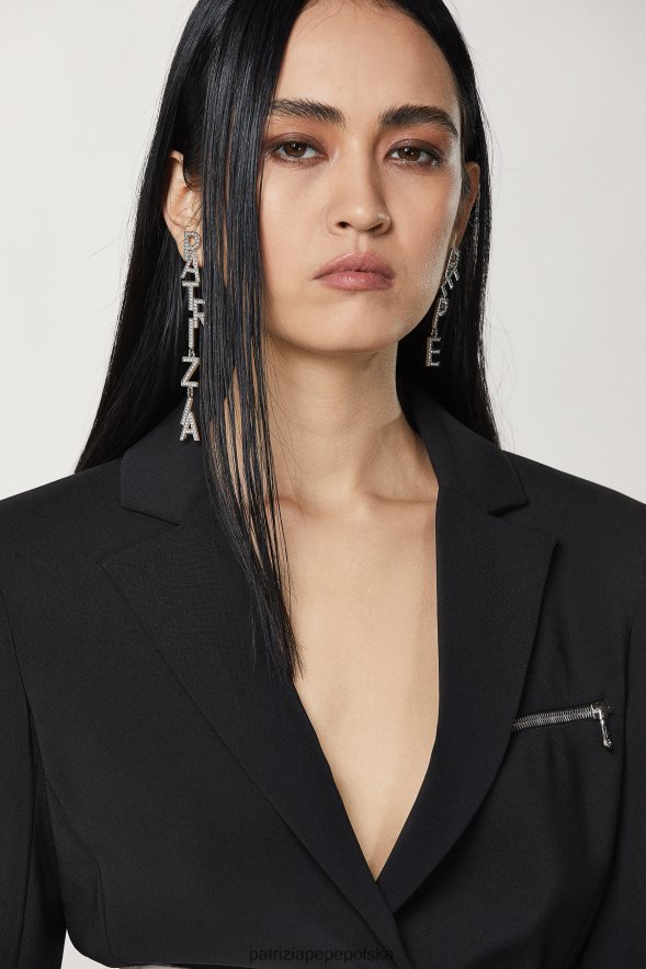 akcesorium Patrizia Pepe srebro/kryształ kobiety kolczyki z mosiądzu i kryształu 866488999