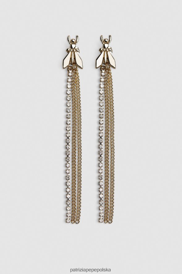akcesorium Patrizia Pepe złoty kryształ kobiety kolczyki z mosiądzu i szkła 866488917