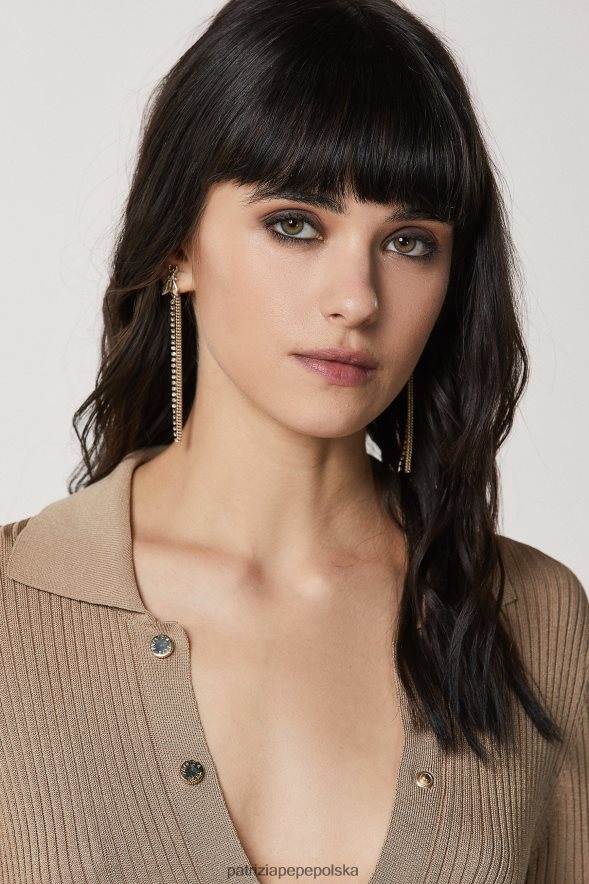 akcesorium Patrizia Pepe złoty kryształ kobiety kolczyki z mosiądzu i szkła 866488917