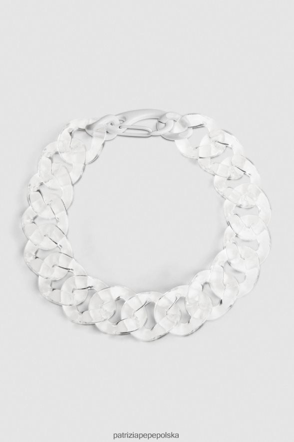 akcesorium Patrizia Pepe przezroczysty biały kobiety naszyjnik z łańcuszka 866488946