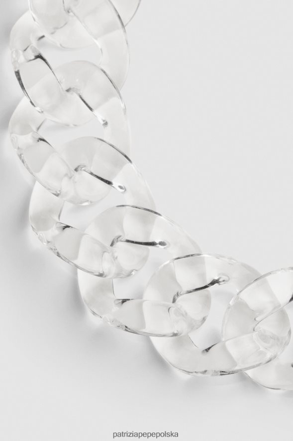 akcesorium Patrizia Pepe przezroczysty biały kobiety naszyjnik z łańcuszka 866488946