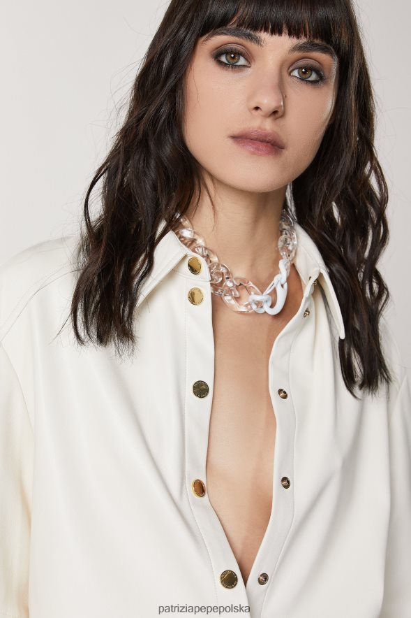 akcesorium Patrizia Pepe przezroczysty biały kobiety naszyjnik z łańcuszka 866488946