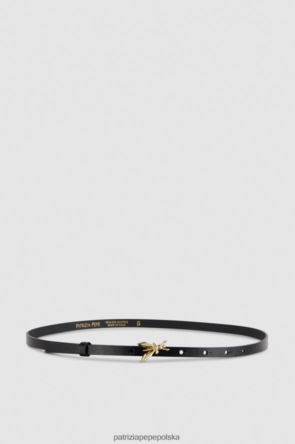 akcesorium Patrizia Pepe Nero kobiety skórzany pasek z niską talią 866488979