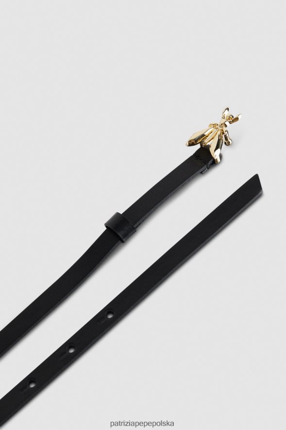 akcesorium Patrizia Pepe Nero kobiety skórzany pasek z niską talią 866488979