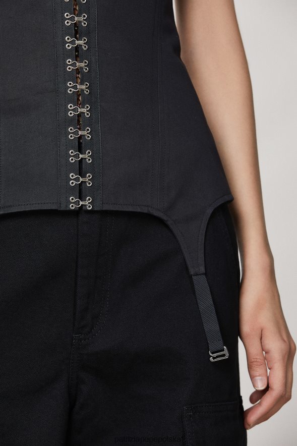 akcesorium Patrizia Pepe Nero kobiety stanik gabardynowy 866488960