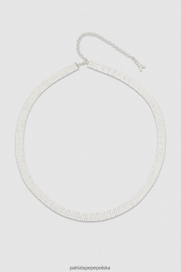 akcesorium Patrizia Pepe srebro/kryształ kobiety elegancki pasek z kryształkami 866488953