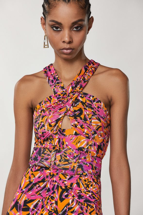 akcesorium Patrizia Pepe streszczenie soczysta pomarańcza kobiety Pasek z nadrukiem o wysokiej talii 866488986