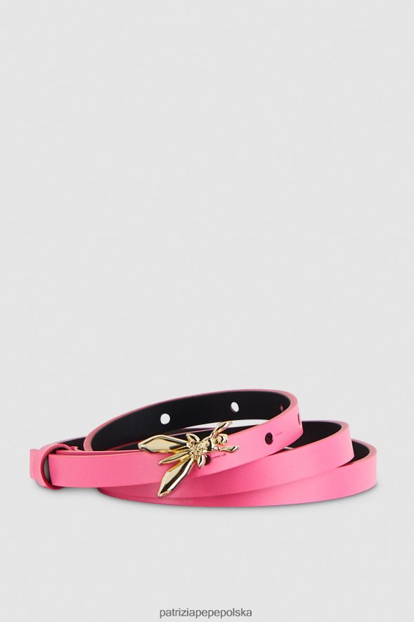 akcesorium Patrizia Pepe świeża fuksja kobiety skórzany pasek z niską talią 866488981