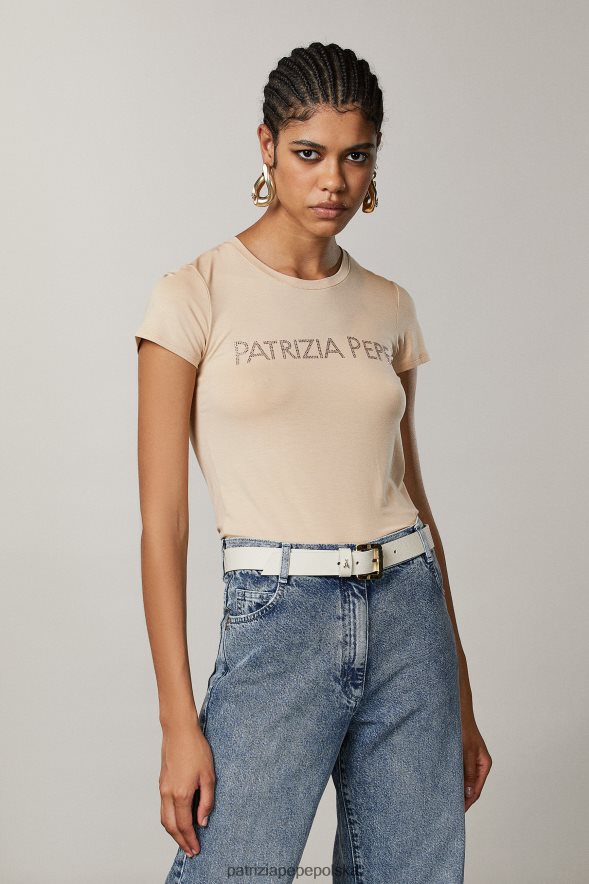 akcesorium Patrizia Pepe złamana biel kobiety Pasek z niską talią ozdobiony sprzączką rolkową 866488972