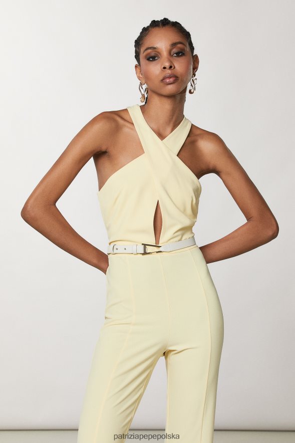 akcesorium Patrizia Pepe złamana biel kobiety pasek z metalowymi detalami 866488976