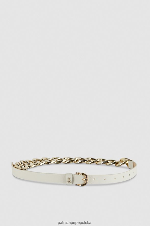 akcesorium Patrizia Pepe złamana biel kobiety złoty pasek maxi na łańcuszku 866488968