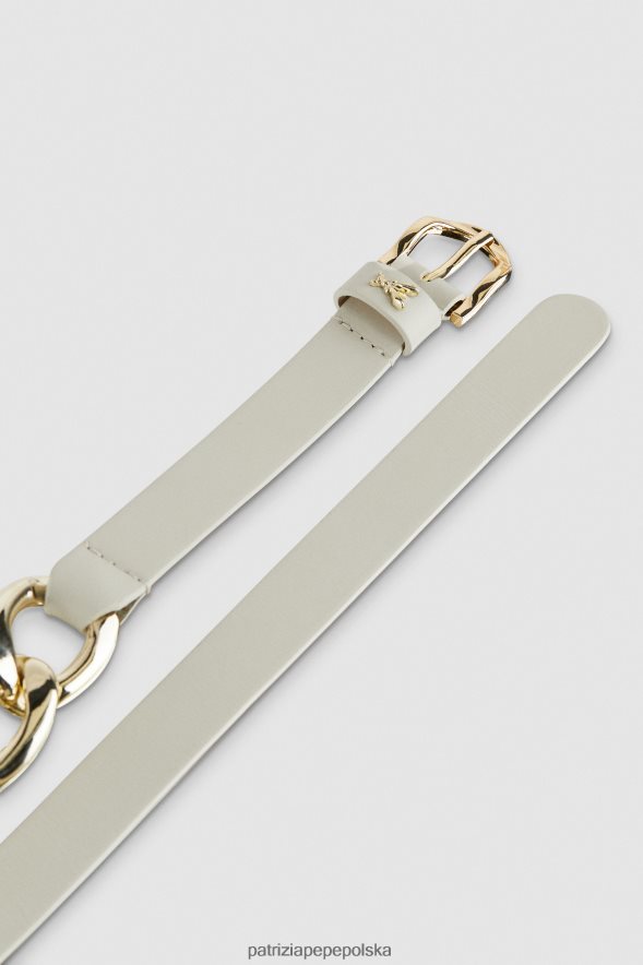 akcesorium Patrizia Pepe złamana biel kobiety złoty pasek maxi na łańcuszku 866488968