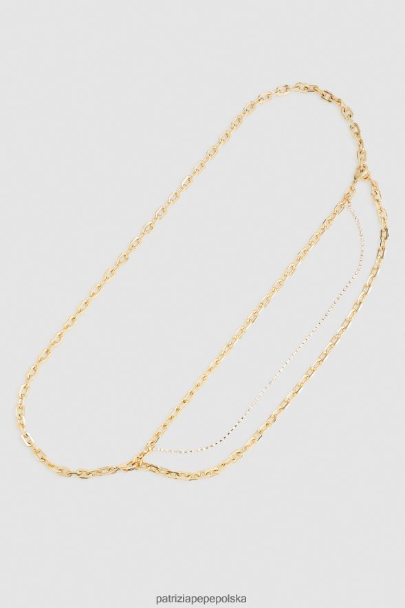 akcesorium Patrizia Pepe złoty kryształ kobiety pas z mosiężnym łańcuszkiem 866488913