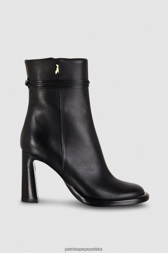obuwie Patrizia Pepe Nero kobiety zapinane na zamek skórzane botki 866488845