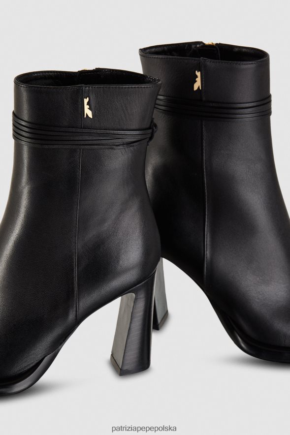 obuwie Patrizia Pepe Nero kobiety zapinane na zamek skórzane botki 866488845