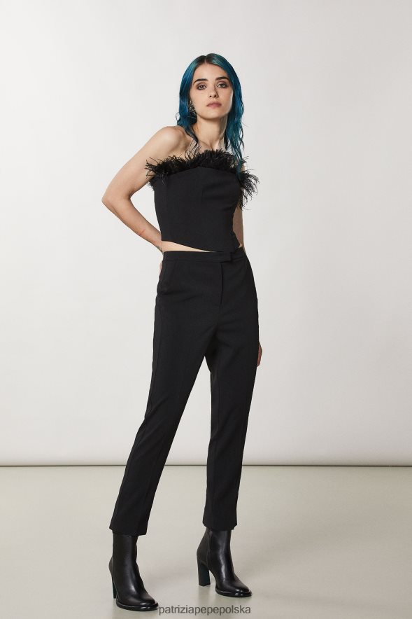 obuwie Patrizia Pepe Nero kobiety zapinane na zamek skórzane botki 866488845