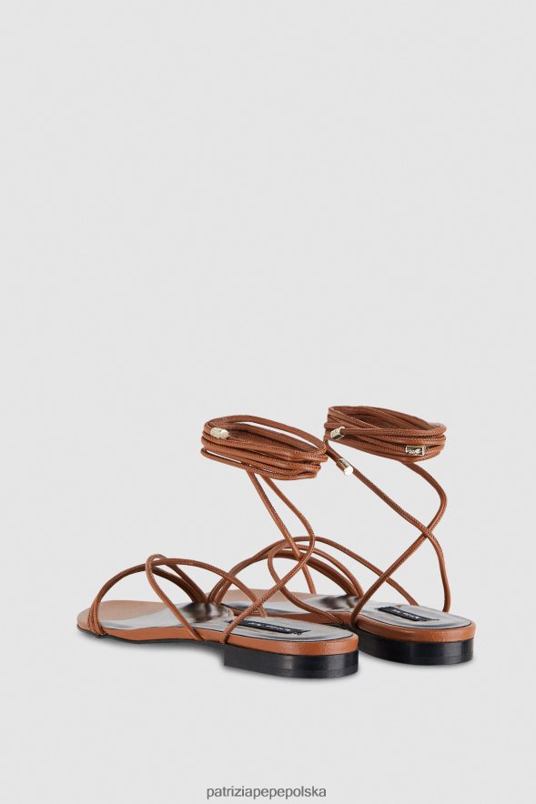 obuwie Patrizia Pepe nowe cuoio kobiety niezbędne płaskie sandały 866488828