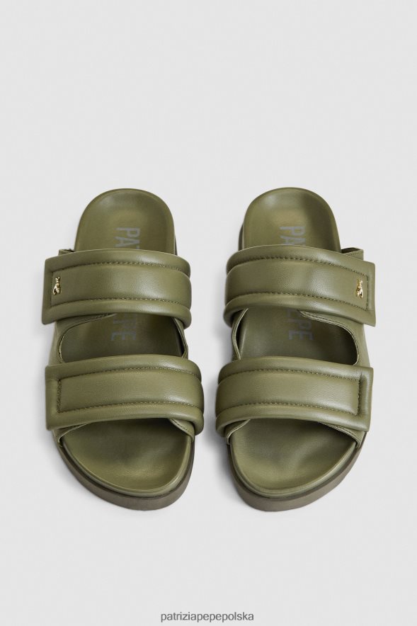 obuwie Patrizia Pepe szałwia zielona kobiety latające kapcie 866488857
