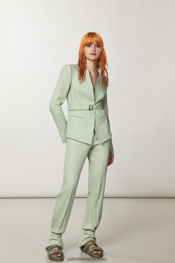 obuwie Patrizia Pepe szałwia zielona kobiety latające kapcie 866488857