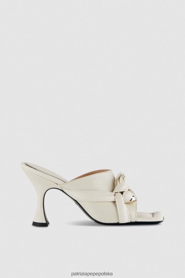 obuwie Patrizia Pepe złamana biel kobiety Sabotowe kwadratowe sandały 866488873