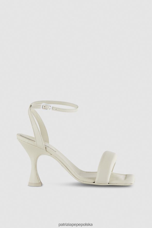 obuwie Patrizia Pepe złamana biel kobiety kwadratowe monochromatyczne sandały 866488868