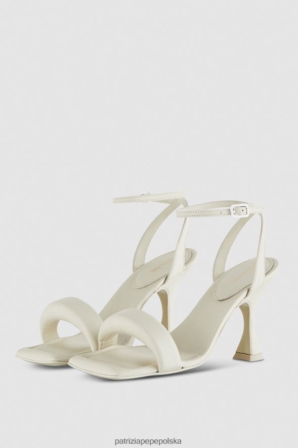 obuwie Patrizia Pepe złamana biel kobiety kwadratowe monochromatyczne sandały 866488868