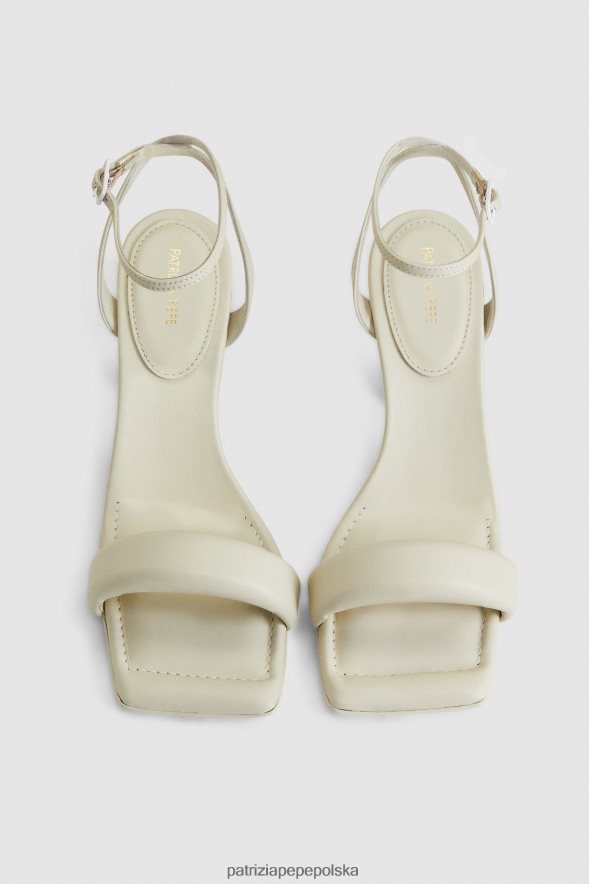 obuwie Patrizia Pepe złamana biel kobiety kwadratowe monochromatyczne sandały 866488868