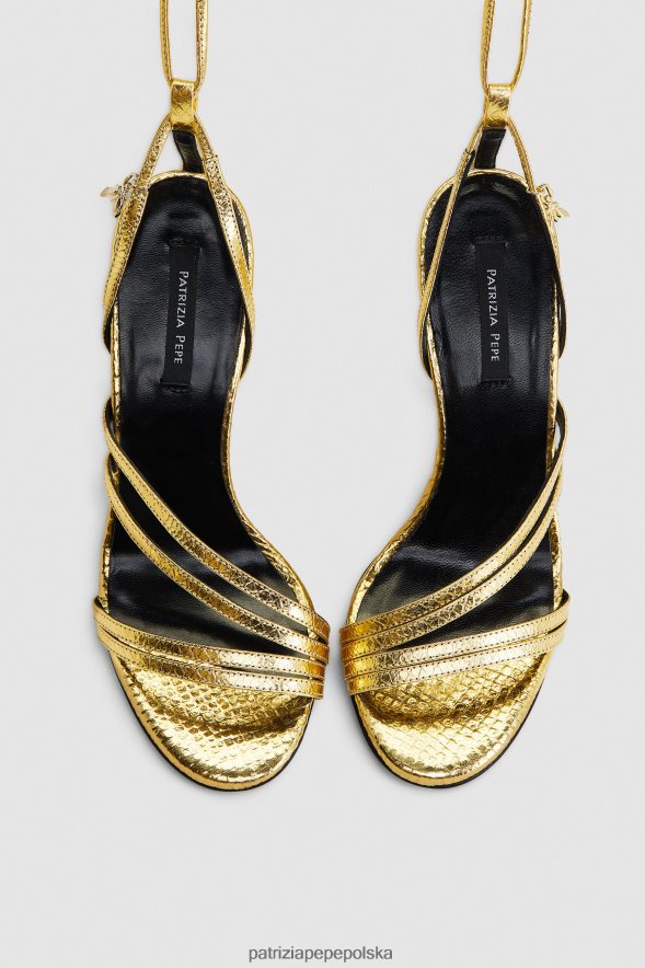 obuwie Patrizia Pepe złota Gwiazda kobiety sandały na obcasie 866488881