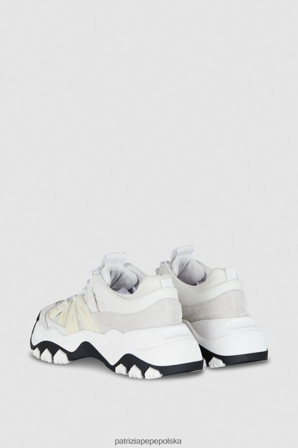 obuwie Patrizia Pepe biało-czarny kobiety tenisówki do biegania 866488864