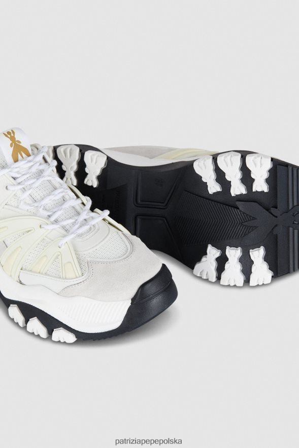 obuwie Patrizia Pepe biało-czarny kobiety tenisówki do biegania 866488864