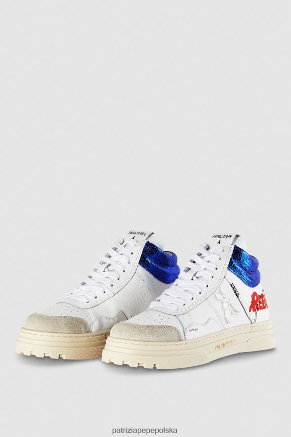 obuwie Patrizia Pepe buntownik biały kobiety skórzane trampki za kostkę 866488840