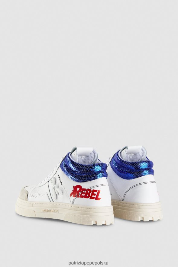 obuwie Patrizia Pepe buntownik biały kobiety skórzane trampki za kostkę 866488840