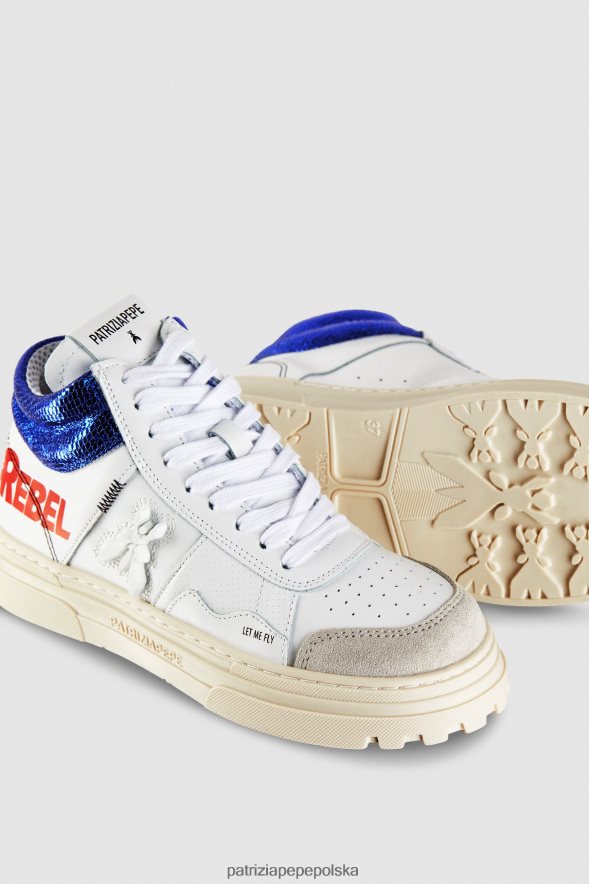 obuwie Patrizia Pepe buntownik biały kobiety skórzane trampki za kostkę 866488840