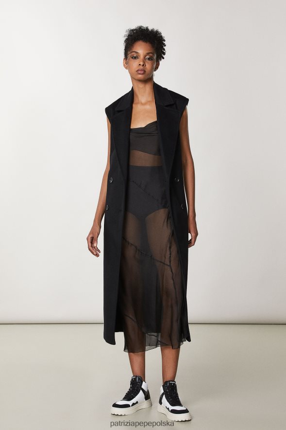 obuwie Patrizia Pepe czarny biały kobiety skórzane trampki za kostkę 866488843