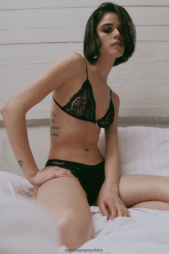 strój Patrizia Pepe Nero kobiety koronkowy biustonosz 866488593