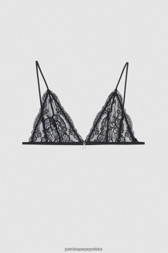 strój Patrizia Pepe Nero kobiety koronkowy biustonosz 866488593
