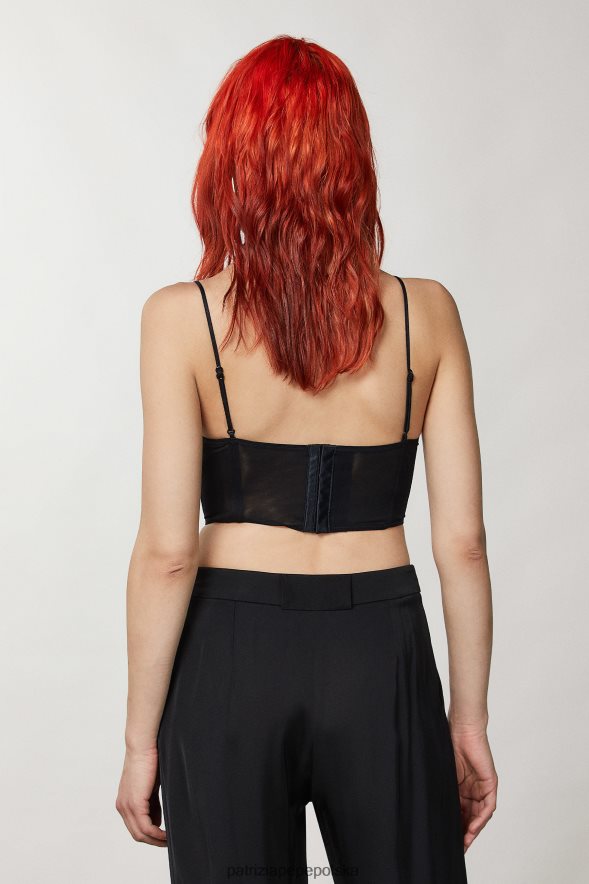 strój Patrizia Pepe Nero kobiety tiulowy bralette 866488288