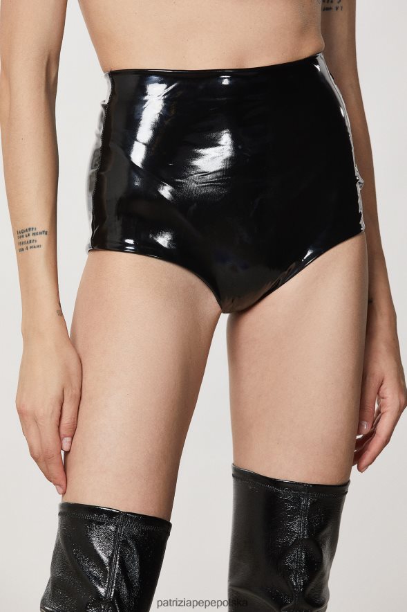 strój Patrizia Pepe Nero kobiety winylowe spodenki culotte 86648842