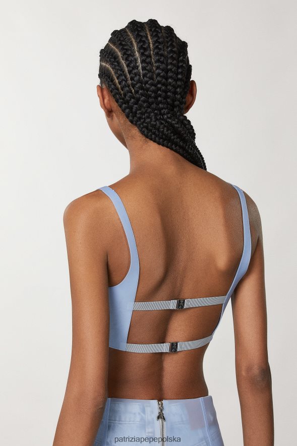 strój Patrizia Pepe niebiański pył kobiety zapinany na cienki biustonosz 866488554
