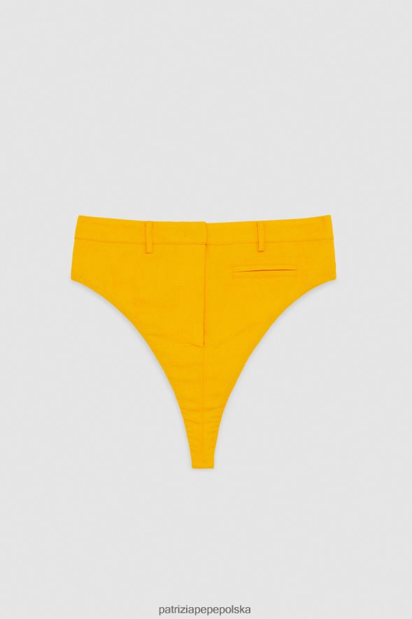 strój Patrizia Pepe soczysta pomarańcza kobiety halka z wysokim stanem 866488217