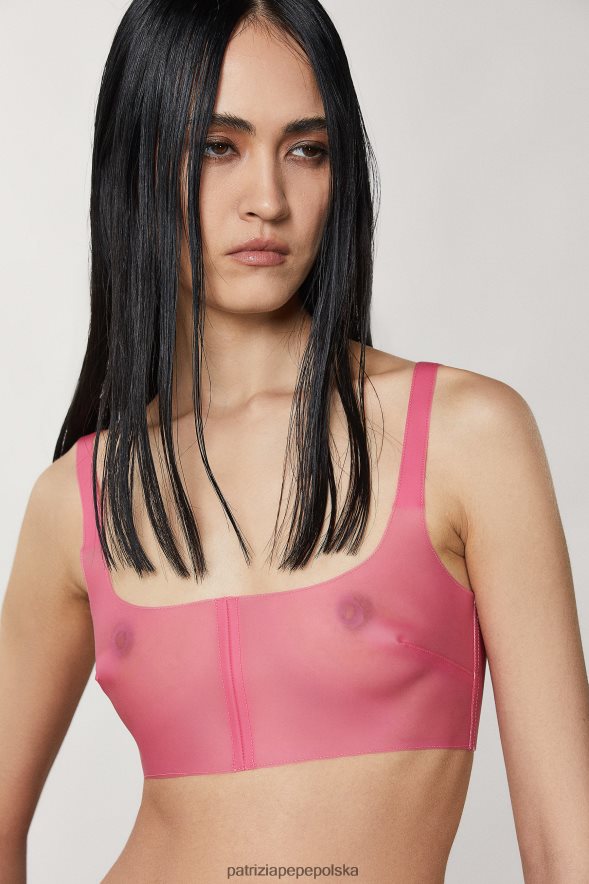 strój Patrizia Pepe wiśniowy róż kobiety zapinany na cienki biustonosz 866488553