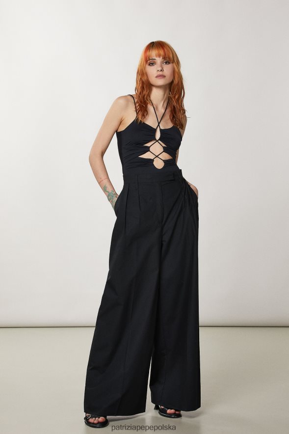 strój Patrizia Pepe Nero kobiety tkany jednoczęściowy kostium kąpielowy 866488181