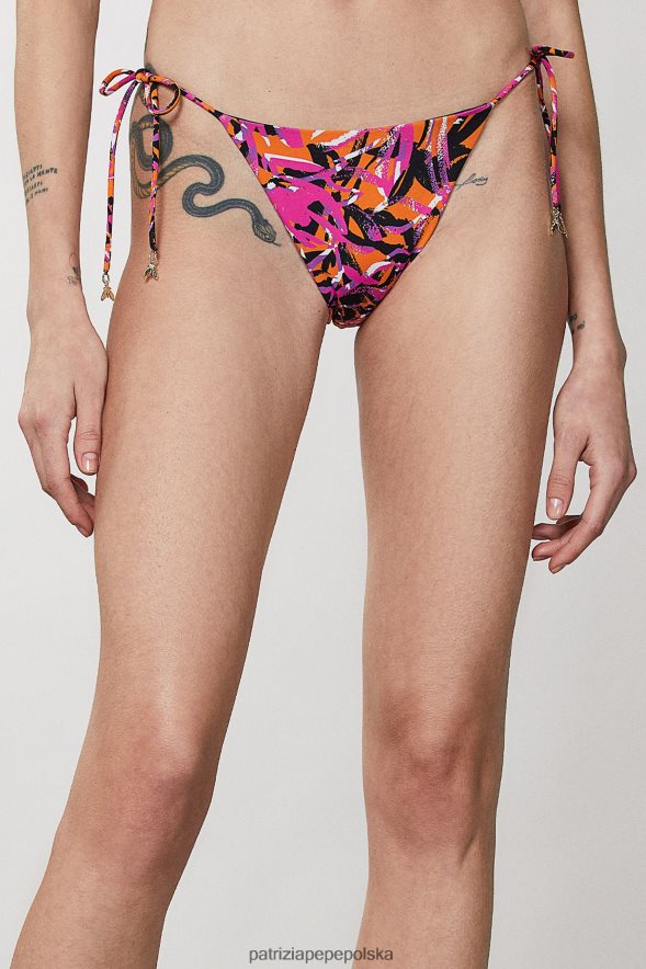 strój Patrizia Pepe streszczenie soczysta pomarańcza kobiety Dół bikini wiązany po bokach 866488238