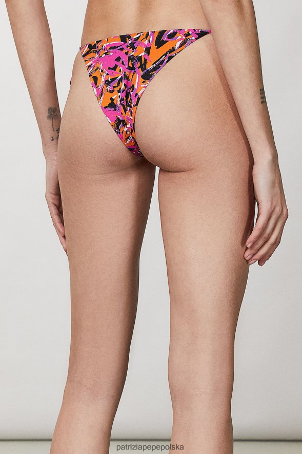 strój Patrizia Pepe streszczenie soczysta pomarańcza kobiety Dół bikini wiązany po bokach 866488238